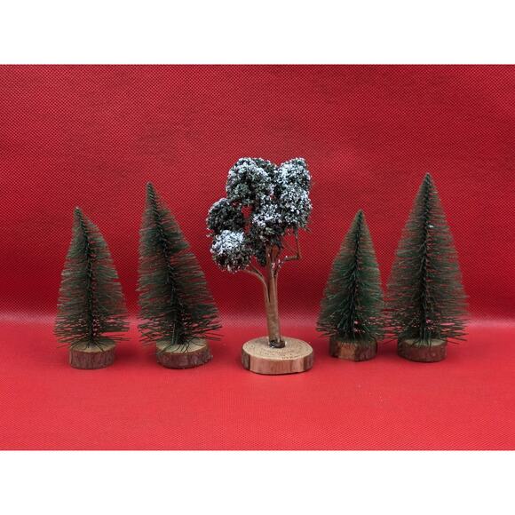 5 Cobblestone Corners Coordinating Accessories Pine Christmas Village Trees - Picture 3 of 5